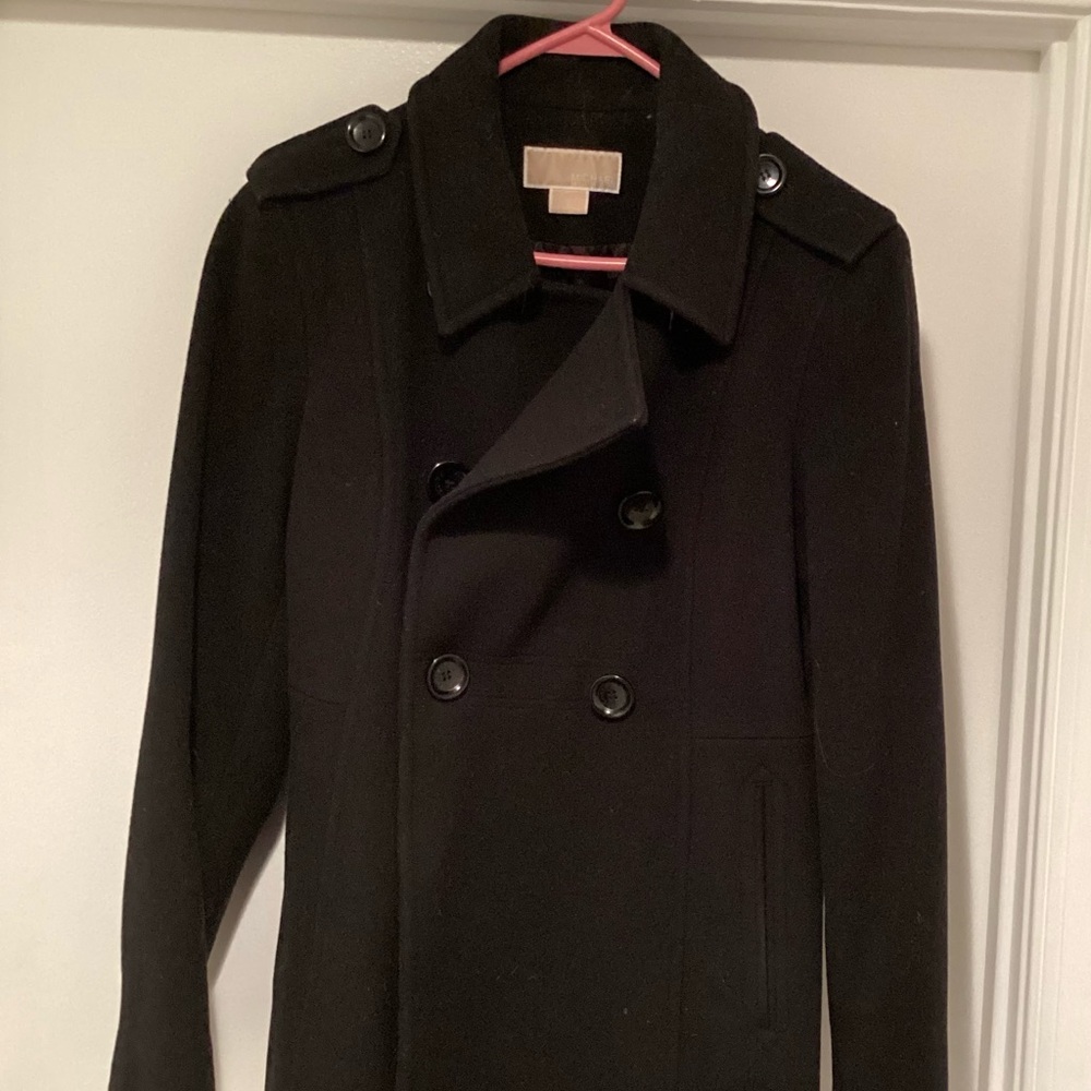 Michael Kors Women’s Black Double-Breasted Peacoat Size 12